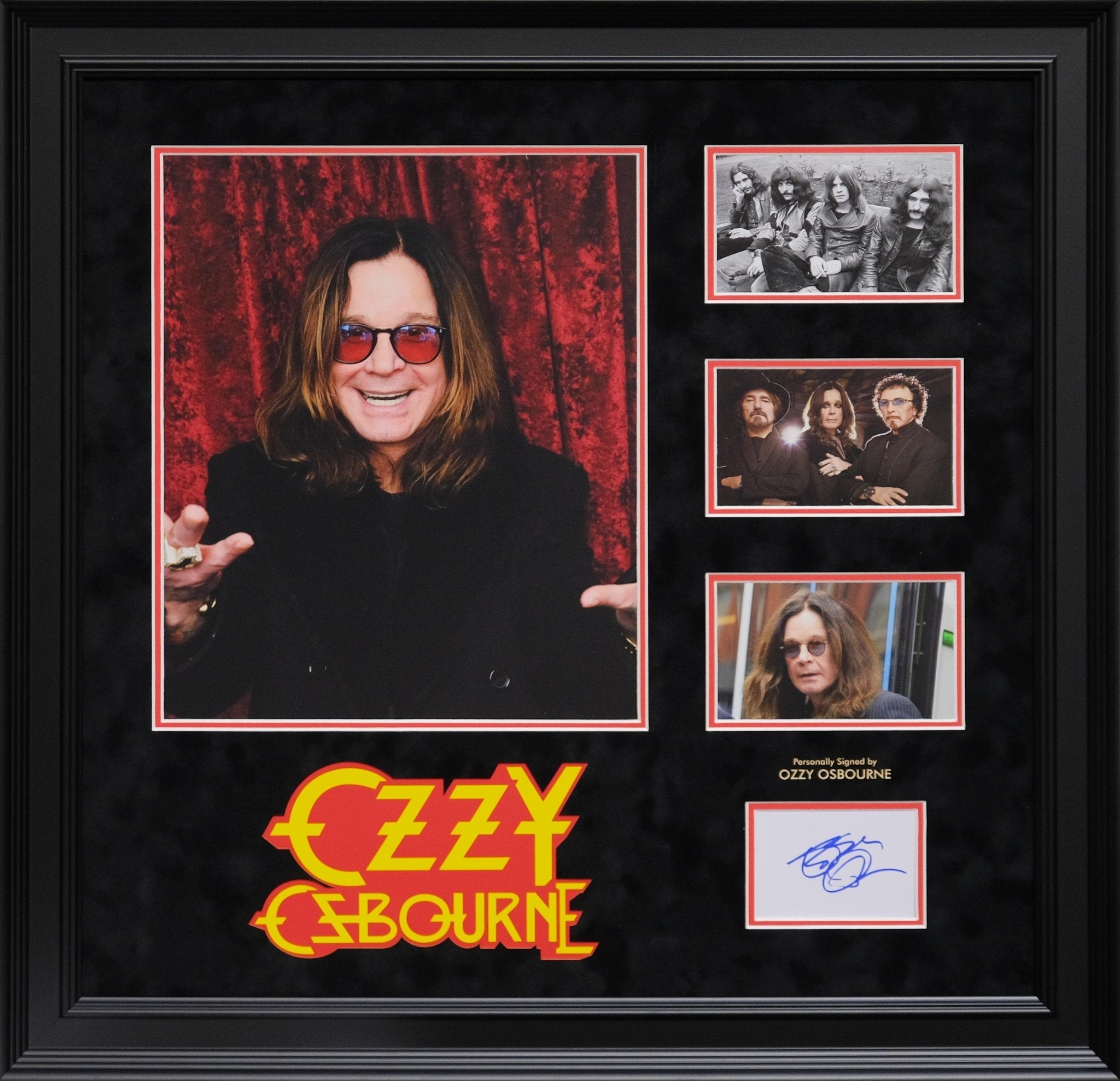 Ozzy Osbourne Signed White Card Display - Memorabilia Framers Shop